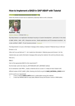 Implementing BADI in SAP ABAP Tutorial | PDF | Digital Technology ...