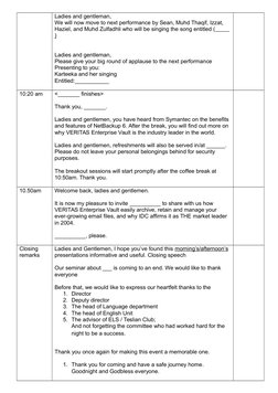 Emcee Script for Development Seminar | PDF