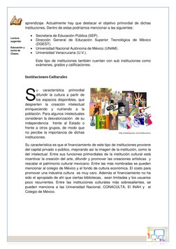 aprendizaje. Actualmente hay que destacar el objetivo primordial de dichas 
instituciones, Dentro de estas podríamos mencio