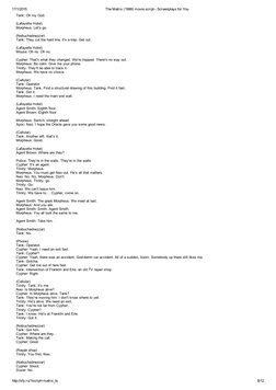 The Matrix 1999 Movie Script PDF | PDF | Nature