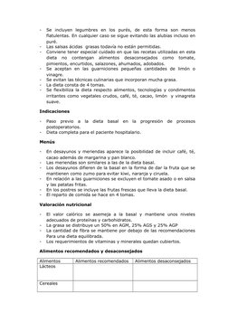 -
Se  incluyen  legumbres  en  los  purés,  de  esta  forma  son  menos
flatulentas. En cualquier caso se sigue evitando las