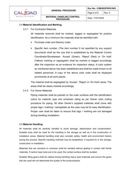 Material Handling Control Procedure | PDF | General Contractor ...
