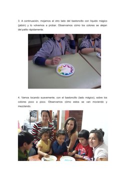 3. A continuación, mojamos al otro lado del bastoncillo con líquido mágico 
(jabón)  y  lo  volvemos  a  probar. Observamos c