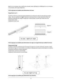2 
 
Kg/m2 en un entrepiso  de un edificio de vivienda, hasta 1500 Kg/m2 a 3000 Kg/m2 en un entrepiso 
con elevadas sobrecarg