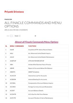 Finacle Scripting Comprehensive Finacle Commands List | PDF | Debits And Credits ...