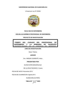 UNIVERSIDAD NACIONAL DE HUANCAVELICA
(Creado por Ley Nº 25265)
FACULTAD DE ENFERMERÍA
ESCUELA ACADÉMICO PROFESIONAL DE ENFERM