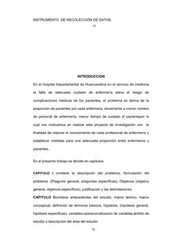 INSTRUMENTO  DE RECOLECCIÓN DE DATOS.
INTRODUCCION
En el hospital Departamental de Huancavelica en el servicio de medicina
la