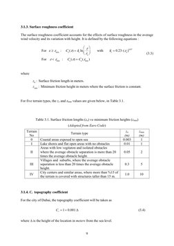 9
 
3.1.3. Surface roughness coefficient 
 
The surface roughness coefficient accounts for the effects of surface roughness