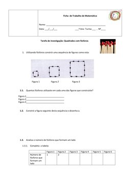 Ficha  de Trabalho de Matemática                       
 
Nome: __________________________________________________ 
Data