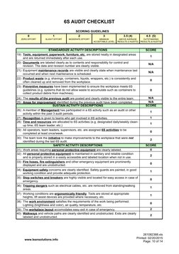 6S Audit Checklist for Manufacturing | PDF | Accessibility | Personal ...