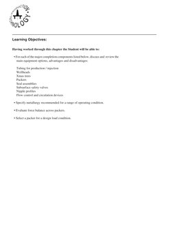 1
2
Learning Objectives:
Having worked through this chapter the Student will be able to:
• For each of the major completion c