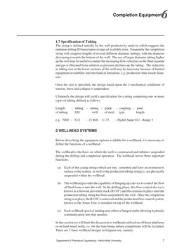 66
 Department of Petroleum Engineering,  Heriot-Watt University
7
Completion Equipment
1.7 Specification of Tubing
The strin