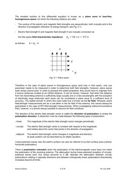 Antenna Basics 
5 of 76 
Ro July 2006
The simplest solution to this differential equation is known as a plane wave in loss-fr