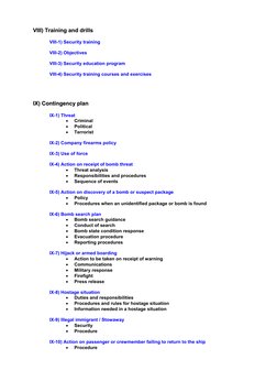 VVIIIIII))  TTrraaiinniinngg  aanndd  ddrriillllss
VIII-1) Security training
VIII-2) Objectives
VIII-3) Security education pr