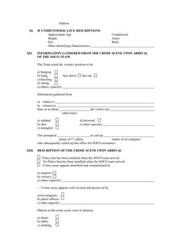 Soco Examples SOCO Report Form #1 Guidelines | PDF | Crime Scene | Camera