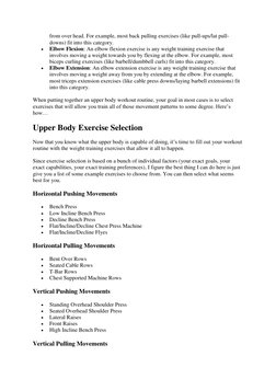 from over head. For example, most back pulling exercises (like pull-ups/lat pull-
downs) fit into this category. 
 
Elbow Fl