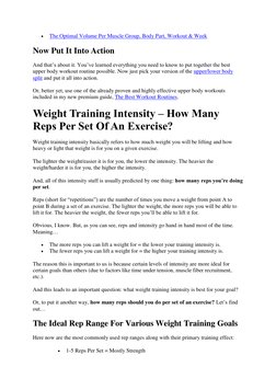  
The Optimal Volume Per Muscle Group, Body Part, Workout & Week 
Now Put It Into Action 
And that’s about it. You’ve learne