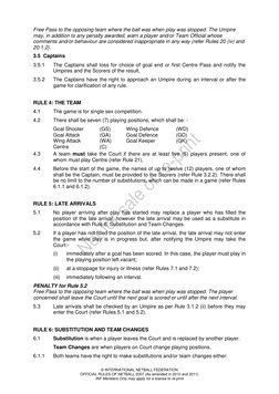 Netball Rules | PDF | Referee | Sport Variants