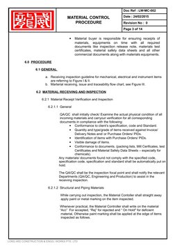 Material Control R Material Control Procedure Overview | PDF | Pipe (Fluid Conveyance) | Valve