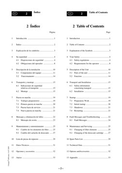 2
– 2 –
Índice
Table of Contents
2
Ultrapac® 2000 mini / 14.07.2009 
US
ES
2  Índice
Página
1
Introducción ..................