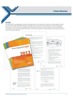 APICS CSCP Learning System Preparation Overview
4
BOOKS
7KH$3,&6&6&3/HDUQLQJ6\VWHPFRQWDLQVÀYHERRNVZLWKLQWKUHHPRGXOH