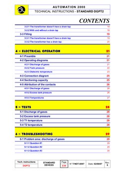 CONTENTS 
3-2-1 The transformer doesn't have a drain tap 
18 
3-2-2 With and without a drain tap 
18 
3-3 Filling 
19 
3-3-1