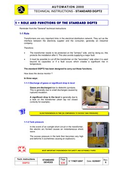1 - ROLE AND FUNCTIONS OF THE STANDARD DGPT2 
 
Reminder from the "General" technical instructions 
 
1-1 Role 
 
Transform