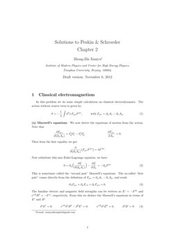 Solutions to Peskin & Schroeder
Chapter 2
Zhong-Zhi Xianyu∗
Institute of Modern Physics and Center for High Energy Physics,
T