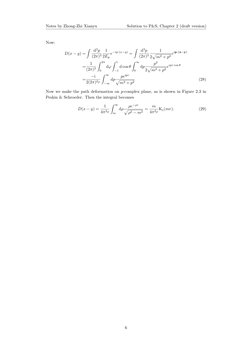 Notes by Zhong-Zhi Xianyu
Solution to P&S, Chapter 2 (draft version)
Now:
D(x −y) =
∫
d3p
(2π)3
1
2Ep
e−ip·(x−y) =
∫
d3p
(2π)