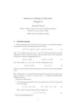 Solutions to Peskin & Schroeder
Chapter 3
Zhong-Zhi Xianyu∗
Institute of Modern Physics and Center for High Energy Physics,
T