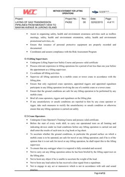 Lifting Method Statement for Gas Pipeline | PDF | Occupational Safety ...