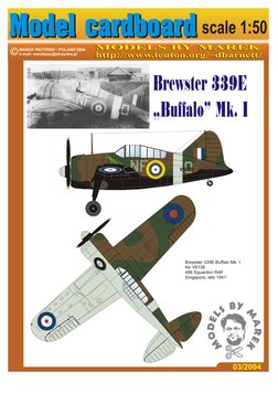 03/2004
Brewster 339E Buffalo Mk. I
No V8138
488 Squardon RAF
Singapore, late 1941

