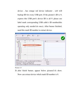 device , has orange red device indicator . soft will 
backup ID for every USB port. If the picture’s ID is 9, 
express this U