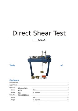 Direct Shear Test
/2014
Table
of 
Contents
Introduction......................................................................
