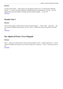 algebra 1 eoc practice test with answer keys 65 pgs
Preview
test prep. practice packet .... which sequence uses the algebraic