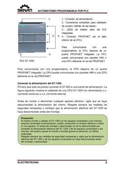 AUTOMATISMO PROGRAMABLE POR PLC 
 
 
 
Para comunicarse con una programadora, la CPU dispone de un puerto 
PROFINET integra