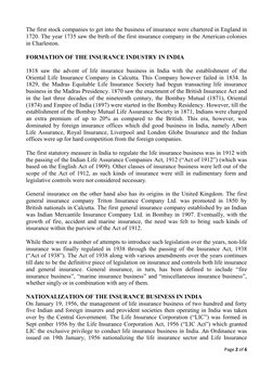 Page 2 of 6 
 
The first stock companies to get into the business of insurance were chartered in England in 
1720. The year 1