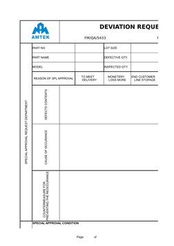Deviation Request Form Template | PDF