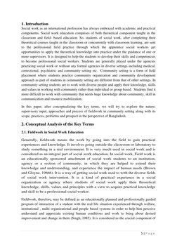 5 | P a g e  
 
1. Introduction 
Social work as an international profession has always embraced with academic and practical