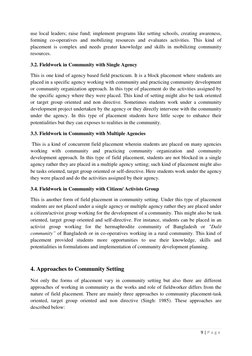 9 | P a g e  
 
use local leaders; raise fund; implement programs like setting schools, creating awareness, 
forming co-opera