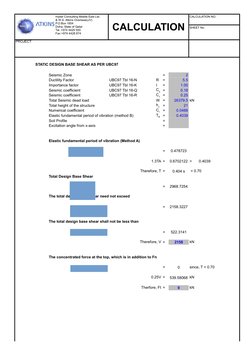 Design Base Shear Calculation Report | PDF