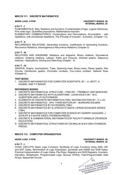 3 
 
MSCCS 111 DISCRETE MATHEMATICS  
 
WORK LOAD: 4 PPW 
 
                UNIVERSITY MARKS: 80  
                   INTERNA