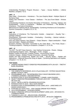 5 
 
Understanding Paradigms: Program Structure – Types – Access Modifiers – Lifetime 
Modifiers. (Chapters 1 to 4)  
 
UNIT