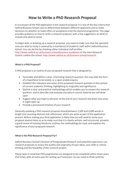 Writing a PhD Research Proposal Guide | PDF | Doctor Of Philosophy ...