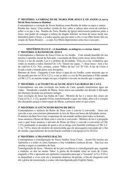 5º MISTÉRIO: A COROAÇÃO DE MARIA POR JESUS E OS ANJOS (A serva
fiel de Deus tornou-se Rainha)
Contemplamos a coroação de Noss