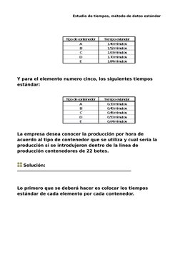 Estudio de tiempos, método de datos estándar
   
                               
Y para e