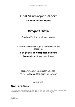Final Year Project Report Template | PDF | Page Layout | Microsoft Word
