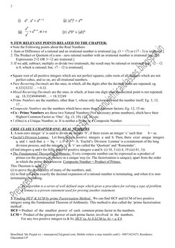 2
 
 
 
 
9. FEW RELEVANT POINTS RELATED TO THE CHAPTER:
 Note the Following points about the Real Numbers:
1. Sum or Differ
