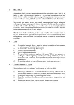 1. 
PREAMBLE 
 
Zimbabwe is part of a global community with a historical heritage which is directly or 
indirectly linked t