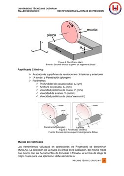 UNIVERSIDAD TÉCNICA DE COTOPAXI
TALLER MECÁNICO II                               RECTIFICADORAS MANUALES DE PRECISIÓN 
______